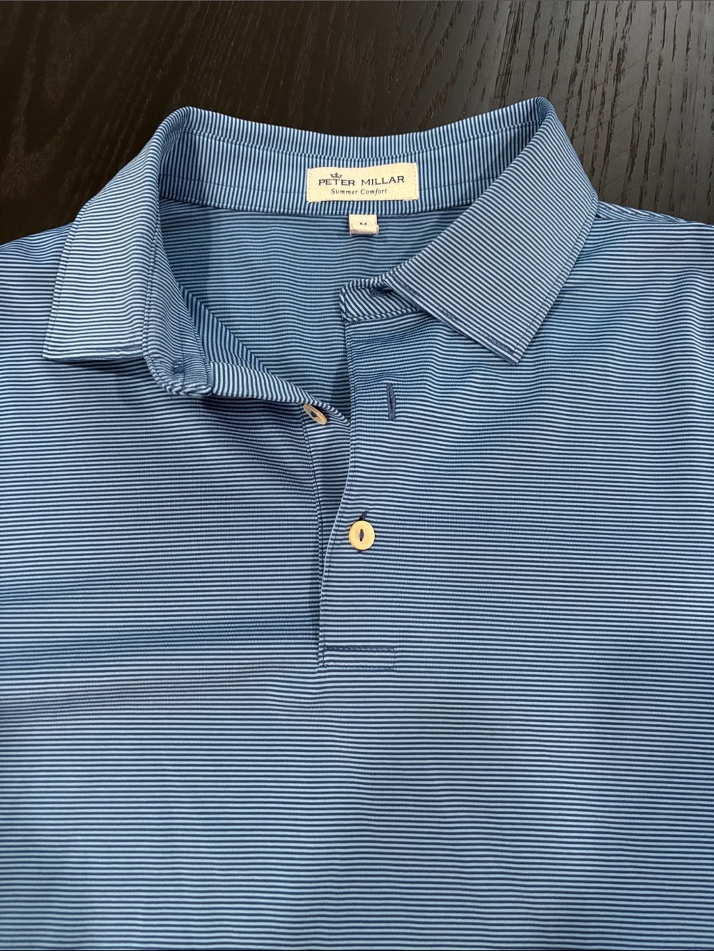 Peter Millar Summer Comfort Blue Micro-Stripe Polo